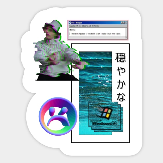 Yung lean Vaporwave aesthetics Sticker by Simonpeters98